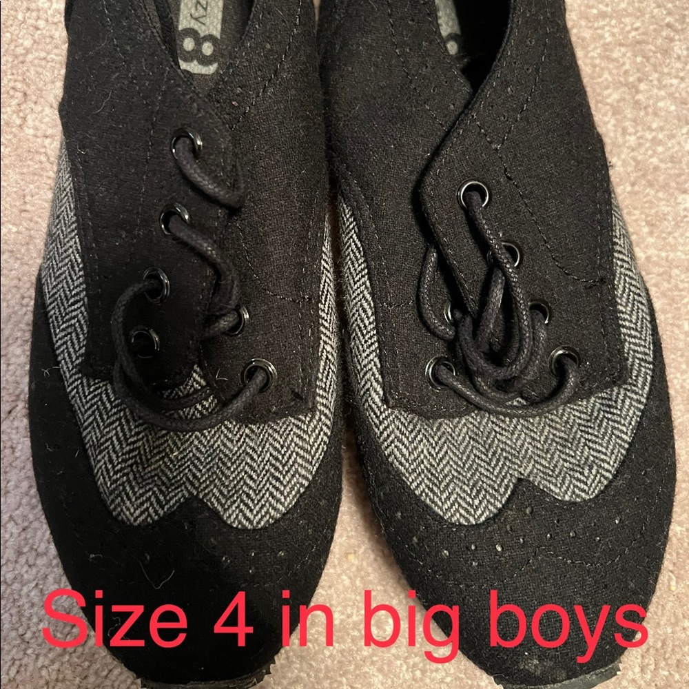 Size 4 in Big Boys black and white Suede Dress shoes
